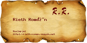 Rieth Román névjegykártya